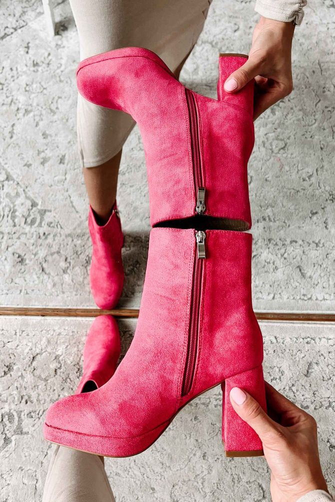 Kick Rocks Sis Faux Suede Platform Booties (Fuchsia) · NanaMacs - Image 4