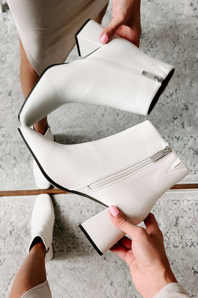 One Step Closer Faux Leather Bootie (Ivory) · NanaMacs - Image 2