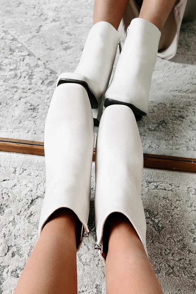 One Step Closer Faux Leather Bootie (Ivory) · NanaMacs - Image 3