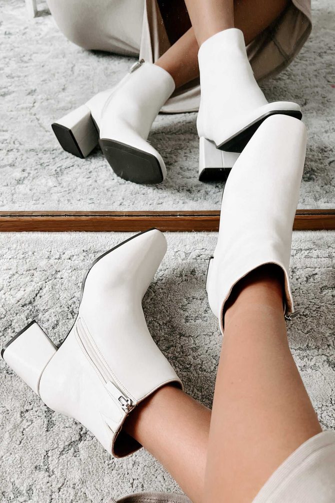 One Step Closer Faux Leather Bootie (Ivory) · NanaMacs - Image 4