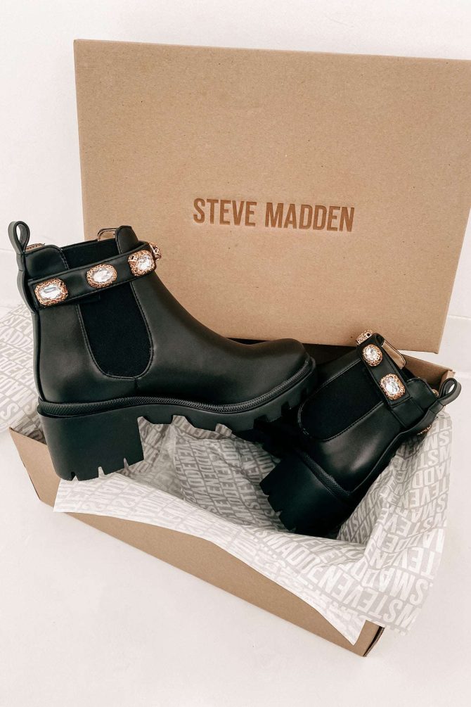 Hidden Gems Steve Madden Amulet Strap Booties (Black) · NanaMacs - Image 3