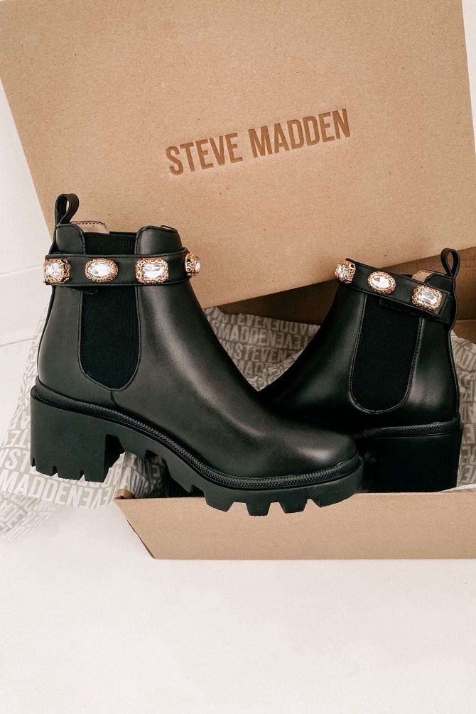 Hidden Gems Steve Madden Amulet Strap Booties (Black) · NanaMacs - Image 2
