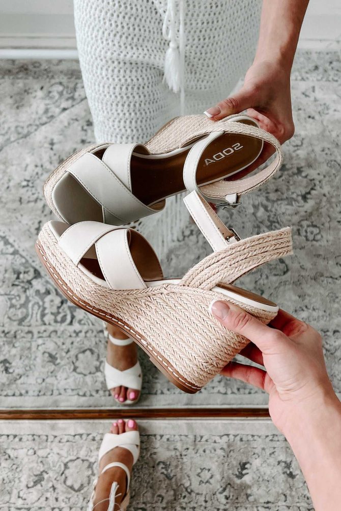 Near & Dear Espadrille Wedge Sandals (Bone) · NanaMacs - Image 3