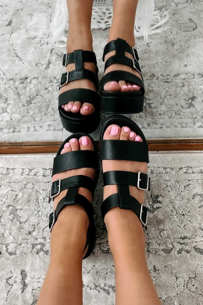 Drifting Away Platform Sandals (Black) · NanaMacs - Image 3