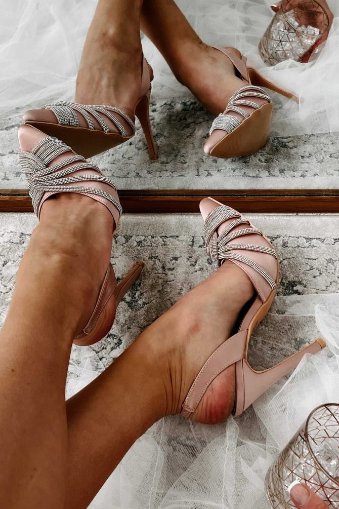 Prepped For The Spotlight Rhinestone Slingback Pumps (Beige) · NanaMacs - Image 4