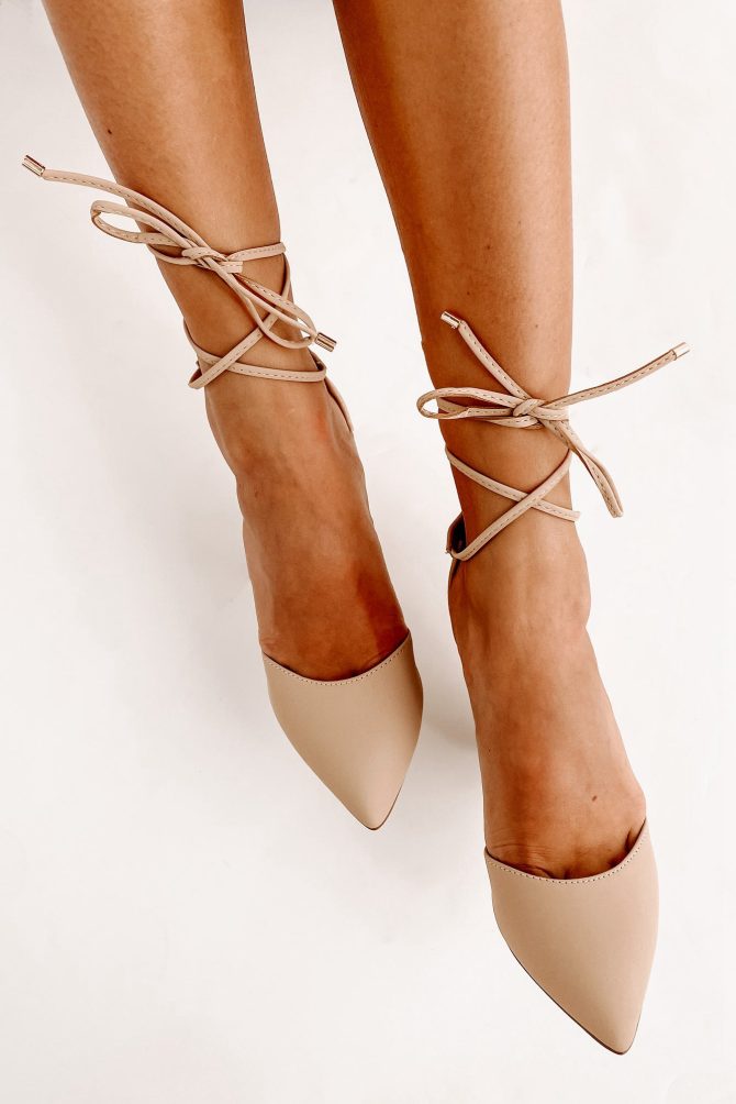 Astrid Ankle Wrap Closed Toe Heels (Nude) · NanaMacs - Image 3