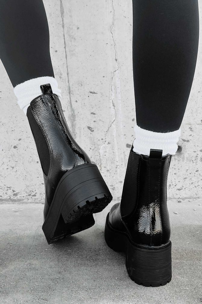 Yossi Paten Leather Platform Chelsea Boots (Black) · NanaMacs - Image 3