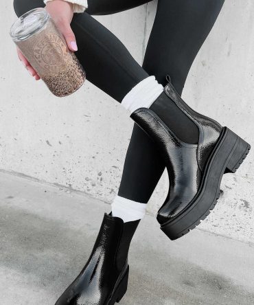 Yossi Paten Leather Platform Chelsea Boots (Black) · NanaMacs