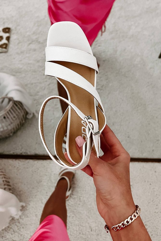 In A Trance Strappy Faux Nubuck Heels (Off White) · NanaMacs - Image 3