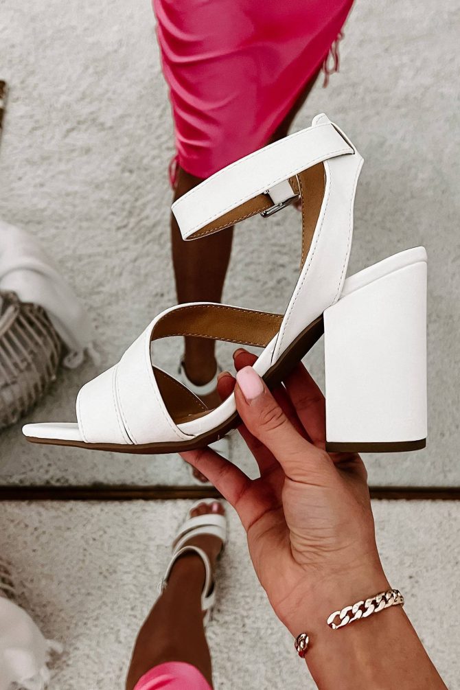 In A Trance Strappy Faux Nubuck Heels (Off White) · NanaMacs - Image 2