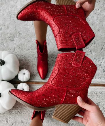 Forever Flashy Rhinestone Booties (Red) · NanaMacs