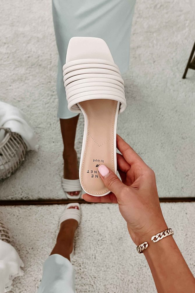 Delivering Perfection Strappy Heeled Sandals (Off White) · NanaMacs - Image 3