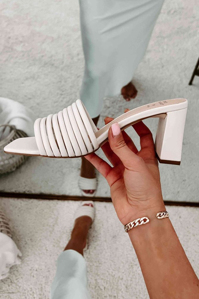 Delivering Perfection Strappy Heeled Sandals (Off White) · NanaMacs - Image 2