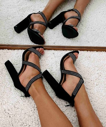 Future Star Rhinestone Heels (Black) · NanaMacs