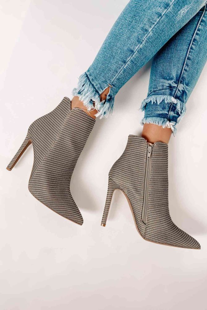 Champagne Toasts Glitter Heeled Booties (Silver/Champagne Glitter) · NanaMacs - Image 2