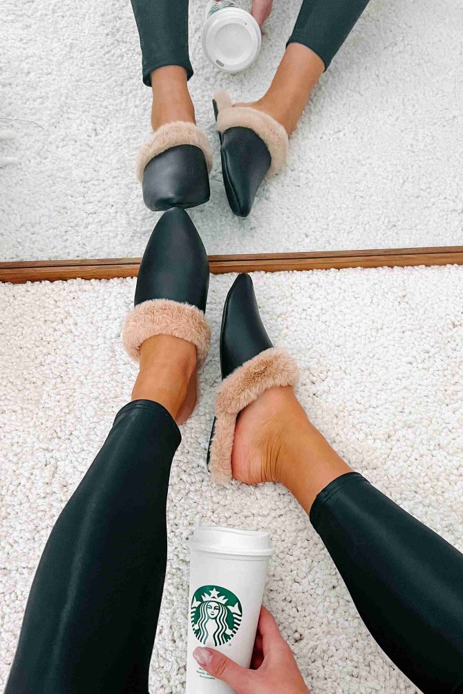 You're On Your Own Faux Fur Lined Mules (Black) · NanaMacs - Image 3