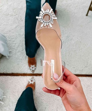 Night In The Hamptons Billini Bejeweled Slingback Heels (Nude) · NanaMacs