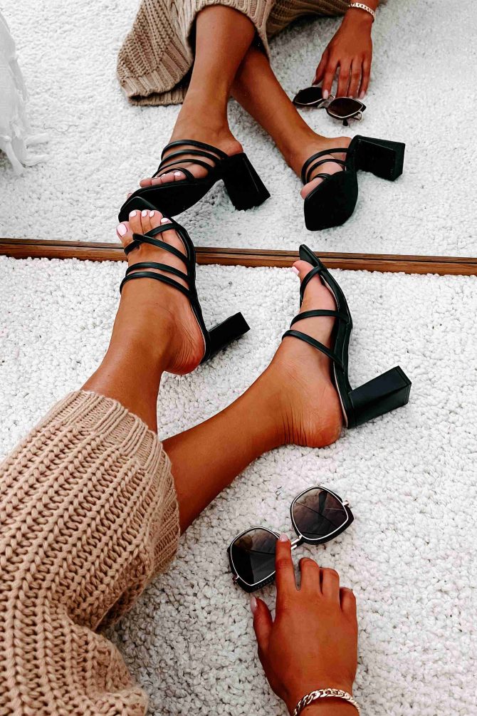 Resort Fling Strappy Heeled Sandal (Black) · NanaMacs - Image 4