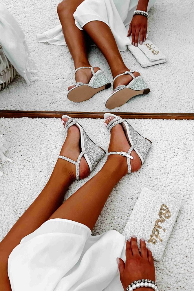 Love Without Boundaries Rhinestone Wedge Heels (White) · NanaMacs - Image 4