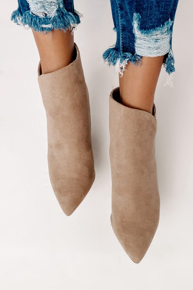 Plot Twist Faux Suede Booties (Taupe) · NanaMacs - Image 4