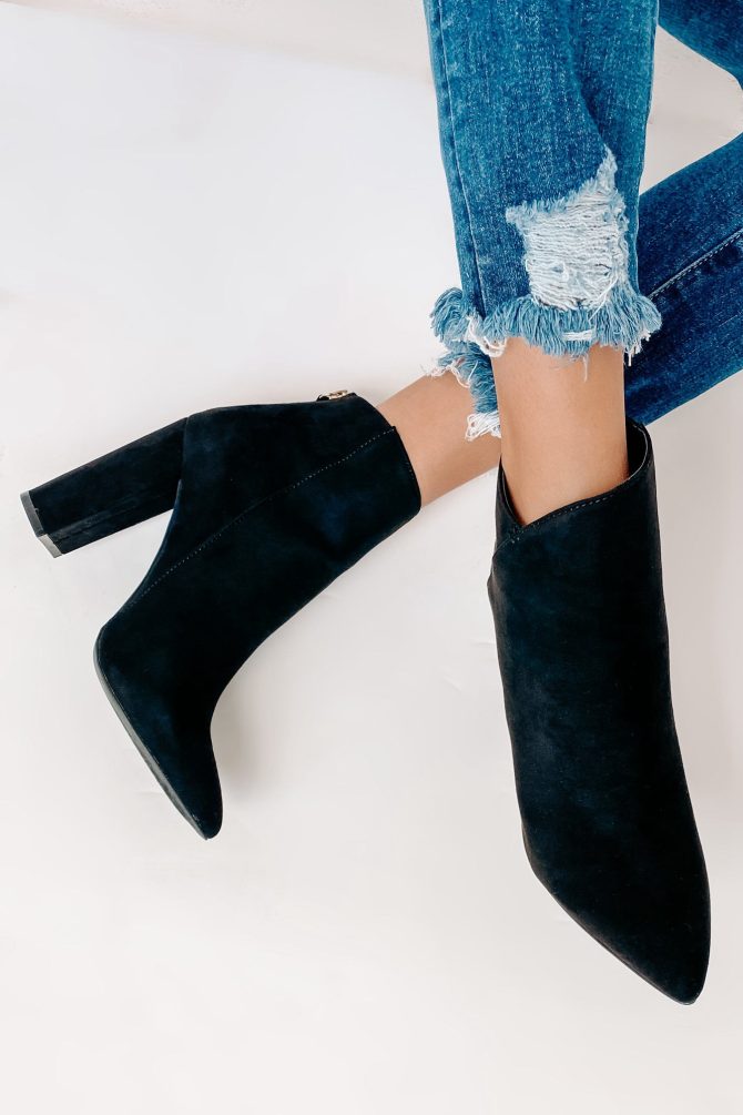 Plot Twist Faux Suede Booties (Black) · NanaMacs - Image 2