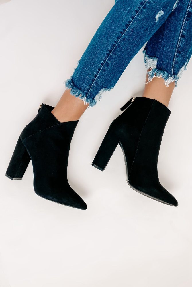 Plot Twist Faux Suede Booties (Black) · NanaMacs - Image 3