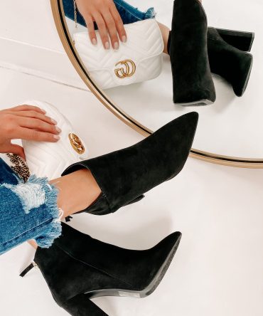 Plot Twist Faux Suede Booties (Black) · NanaMacs