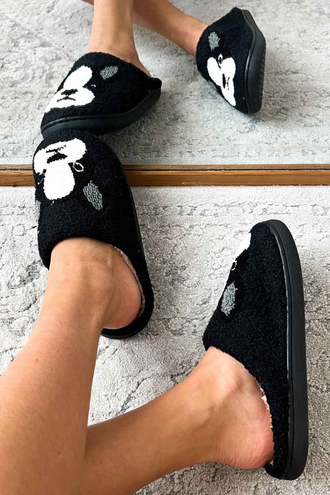My Furry Companions Frenchie Slippers (Black) · NanaMacs - Image 4