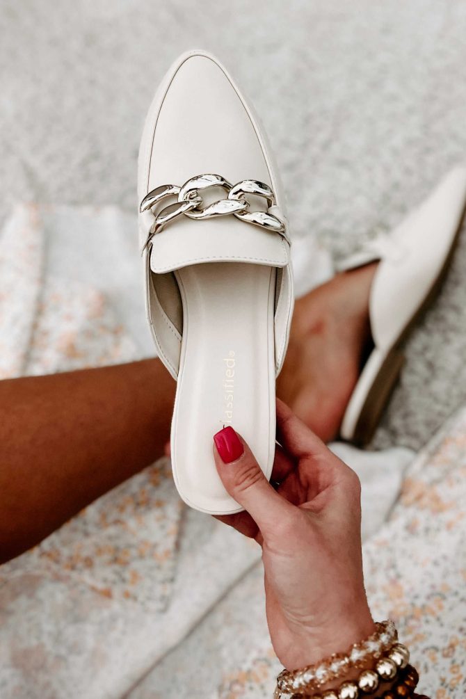 Scheduled To Perfection Flat Mules (Bone) · NanaMacs - Image 2