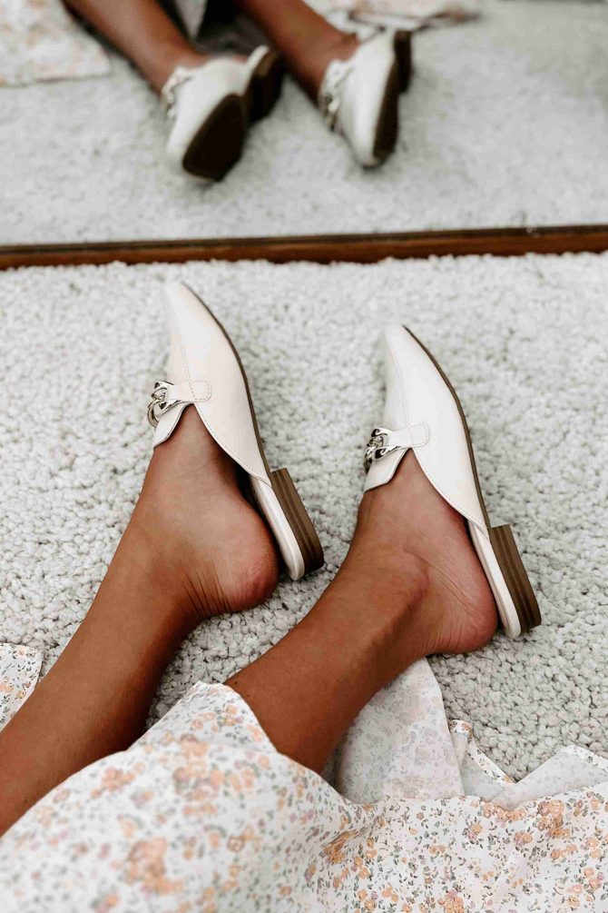 Scheduled To Perfection Flat Mules (Bone) · NanaMacs - Image 4