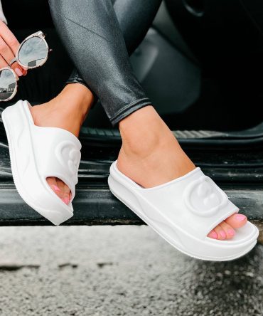 Always Chill PVC Platform Slide Sandals (White) · NanaMacs