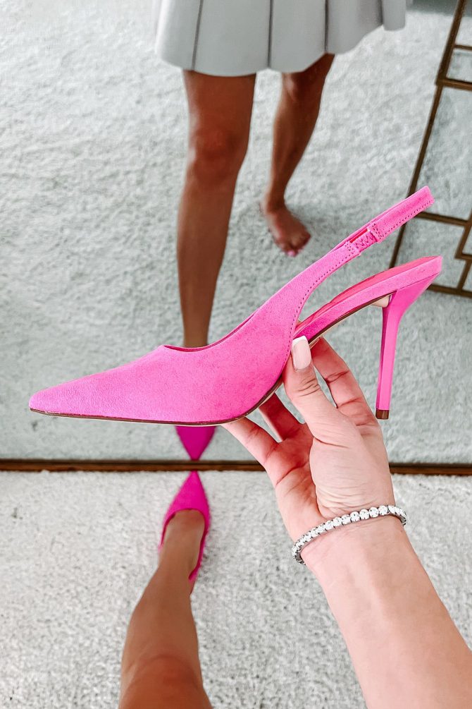 Ms. Woods Slingback Heels (Hot Pink) · NanaMacs - Image 3