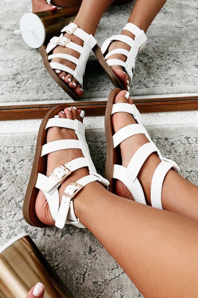 When In Rome Gladiator Sandals (White) · NanaMacs
