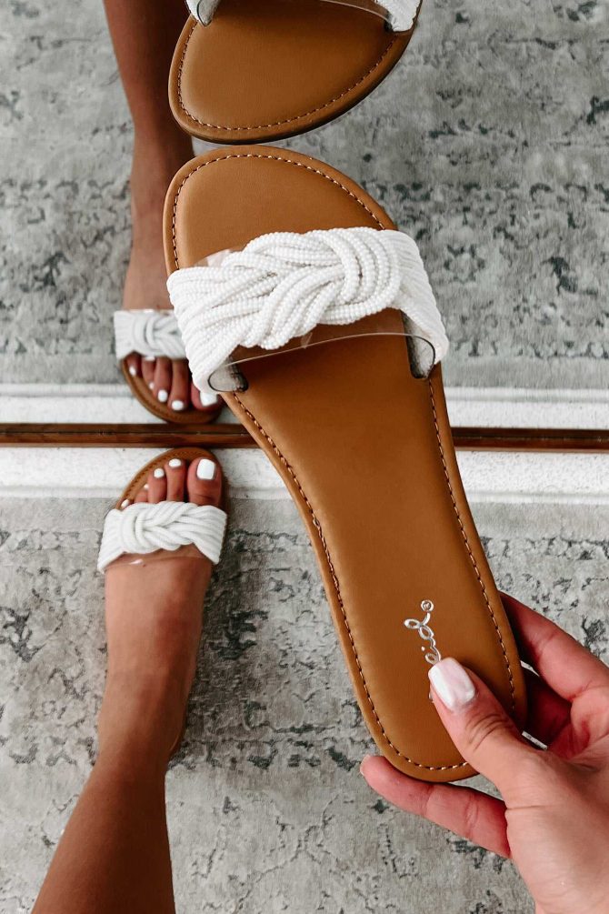 Free As The Ocean Pearl Strap Slide Sandals (Off White Pearl) · NanaMacs