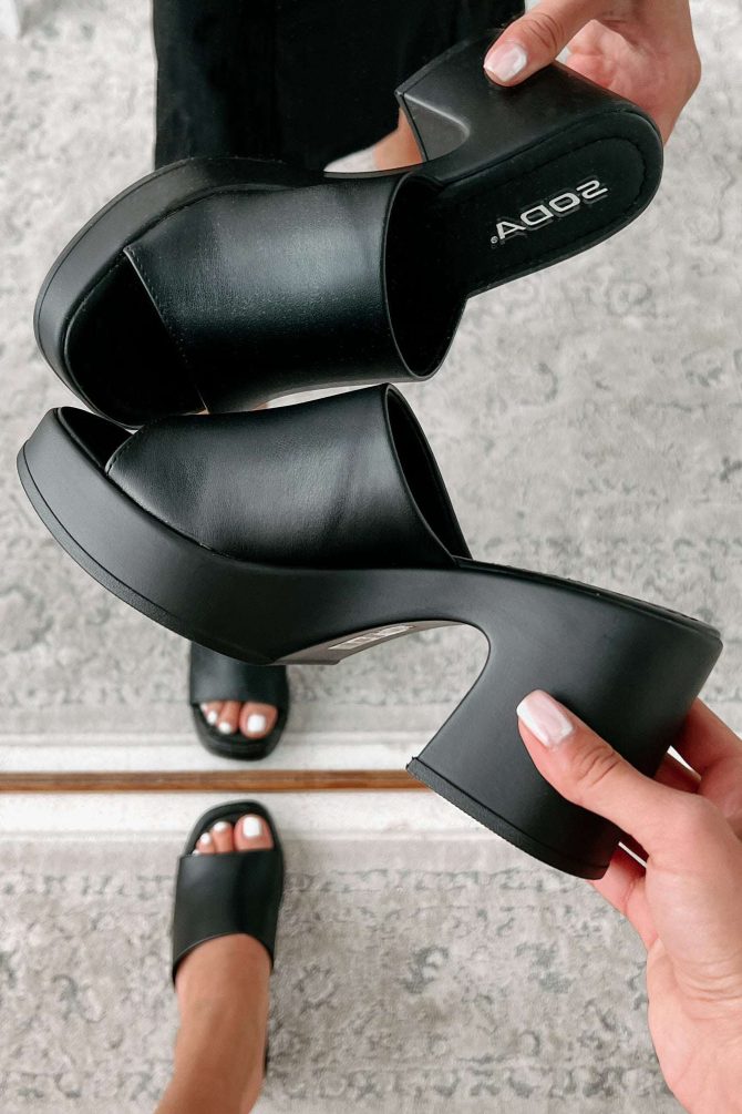 Coastal Charm Platform Sandals (Black) · NanaMacs - Image 2
