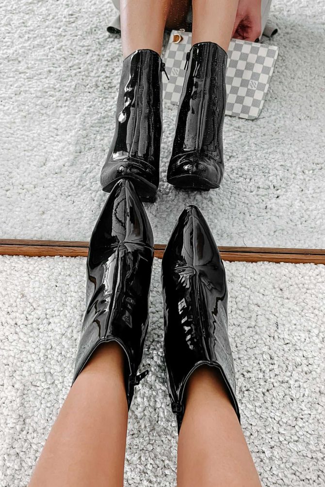 Mariko Patent Leather Booties (Black) · NanaMacs - Image 4