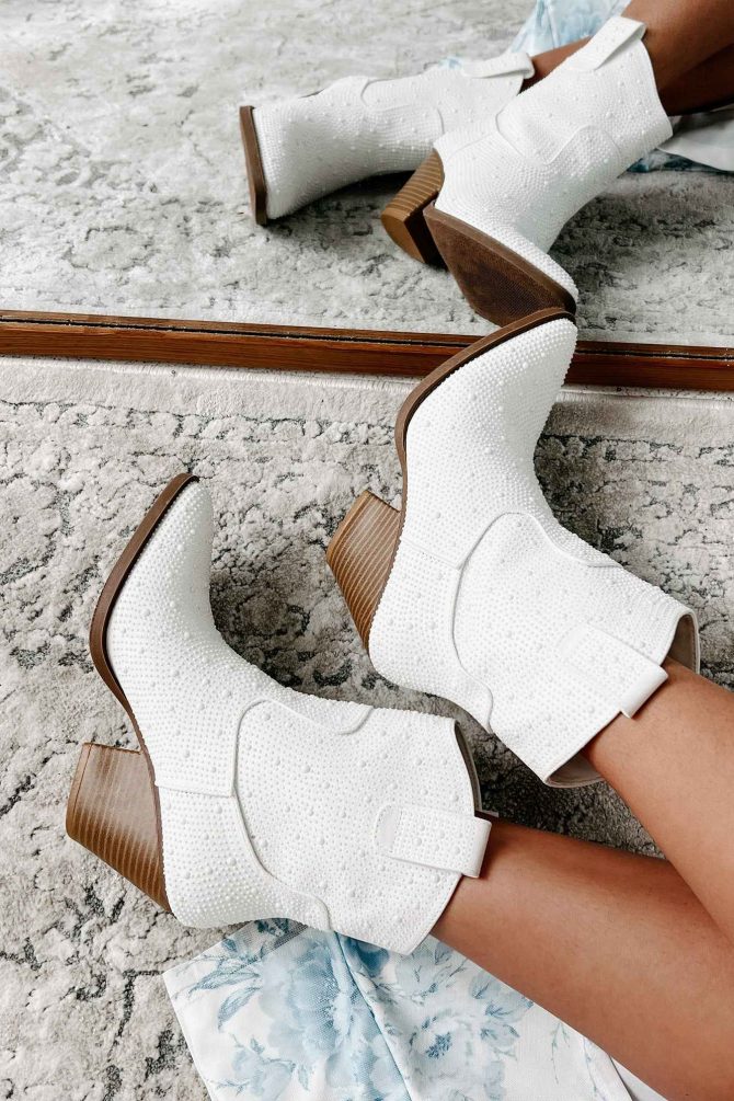 Forever Flashy Beaded Booties (Ivory) · NanaMacs