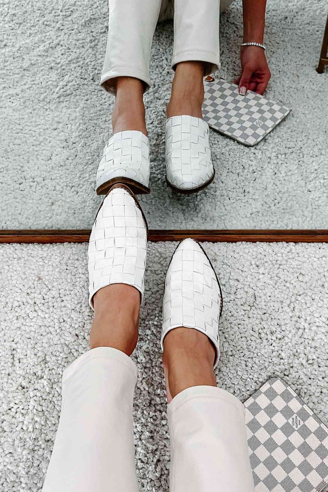 Standing Apart Checkered Mule (White) · NanaMacs - Image 4
