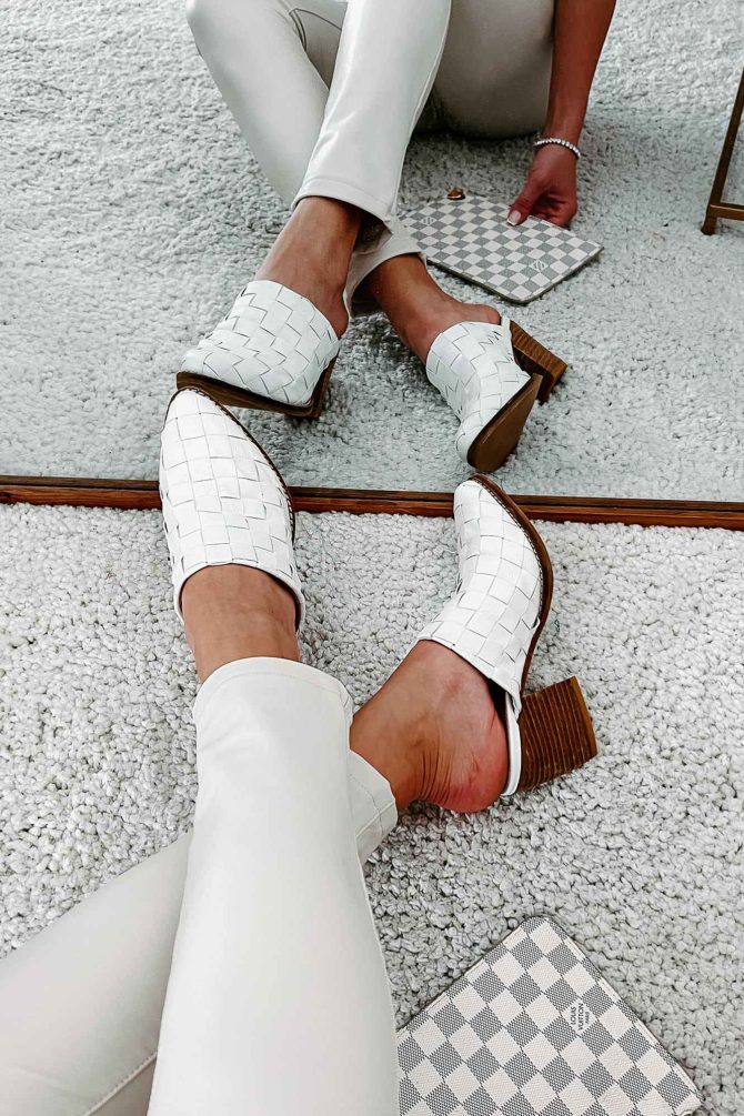 Standing Apart Checkered Mule (White) · NanaMacs