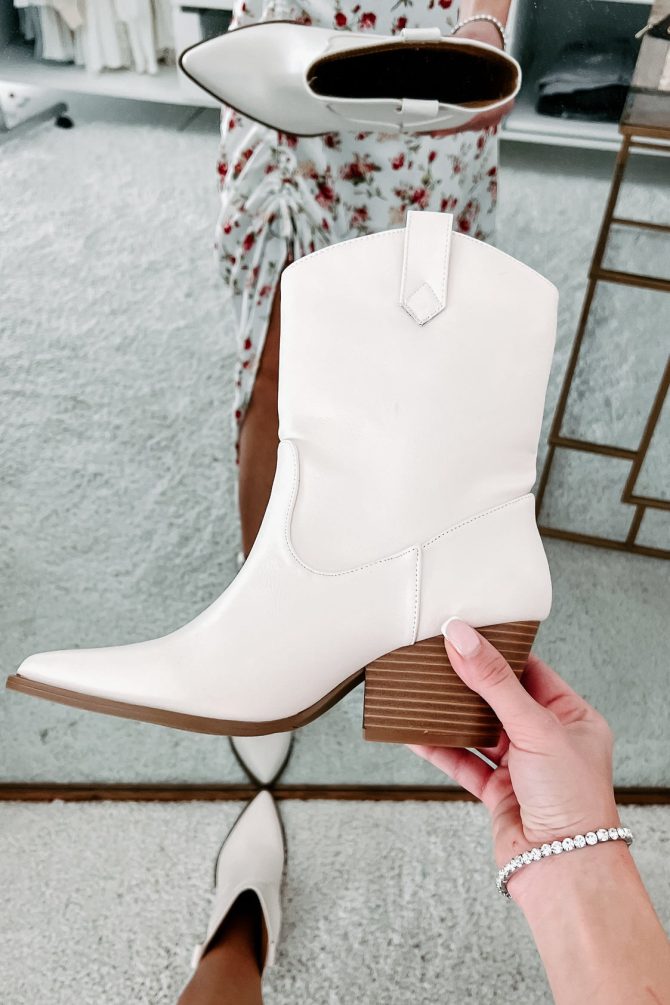 Riding In Style Western Faux Leather Booties (Stone) · NanaMacs - Image 4