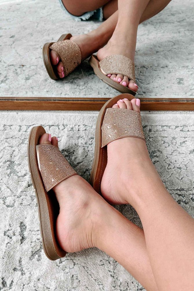Free Your Mind Rhinestone Slide Sandals (Copper) · NanaMacs - Image 3