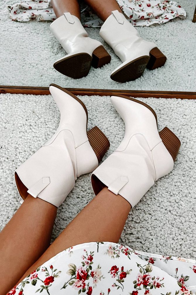 Riding In Style Western Faux Leather Booties (Stone) · NanaMacs - Image 3