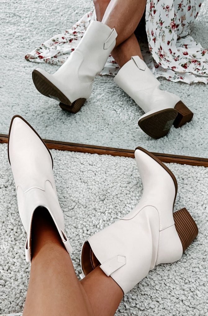 Riding In Style Western Faux Leather Booties (Stone) · NanaMacs