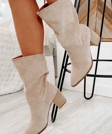 Don't Test Me Slouchy Pointed Toe Booties (Taupe) · NanaMacs