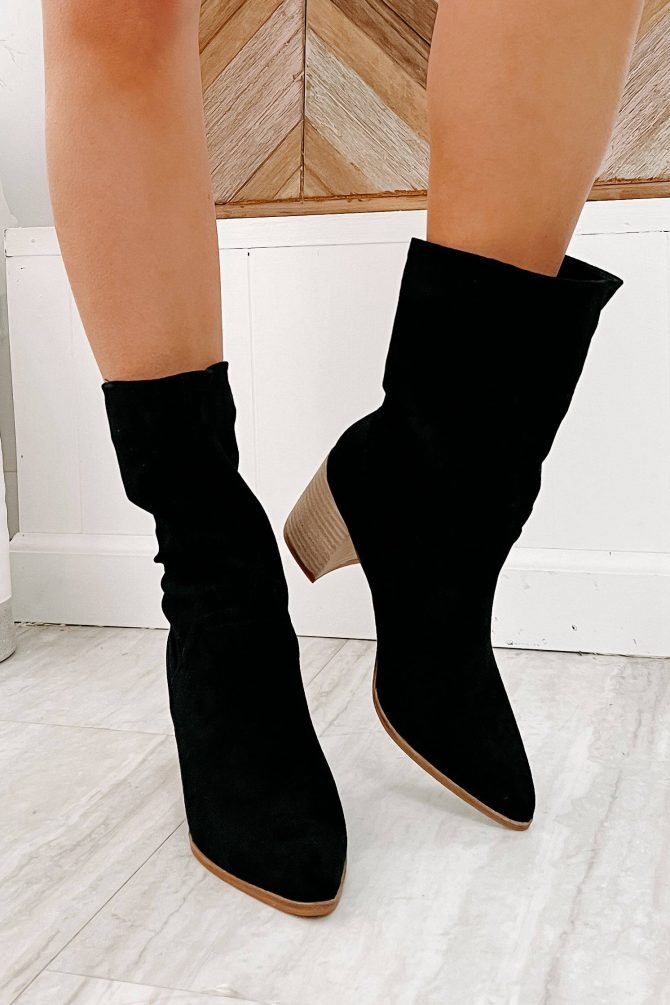 Don't Test Me Slouchy Pointed Toe Booties (Black) · NanaMacs - Image 4