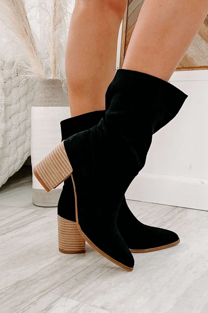 Don't Test Me Slouchy Pointed Toe Booties (Black) · NanaMacs - Image 2