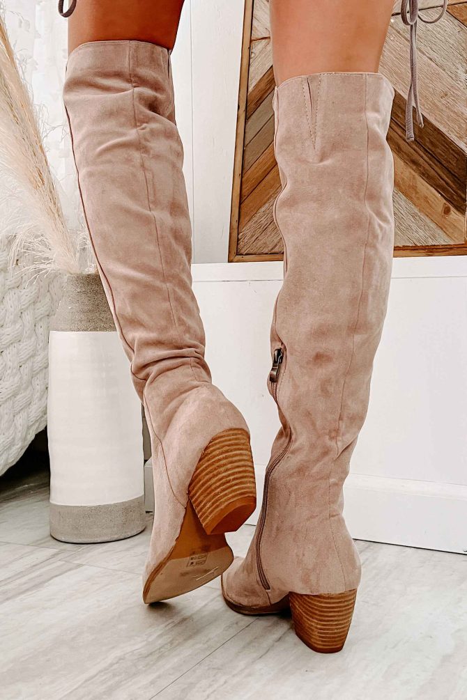 Arisa Faux Suede Over The Knee Boots (Blush) · NanaMacs - Image 4