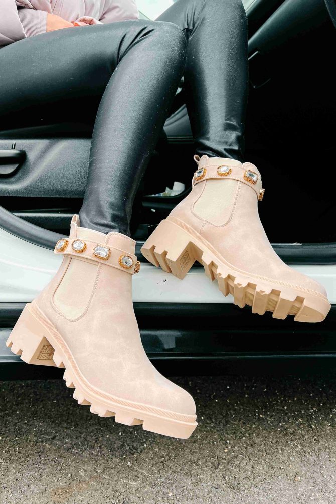 Finished With You Rhinestone Strap Booties (Nude) · NanaMacs - Image 3