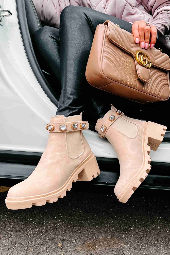 Finished With You Rhinestone Strap Booties (Nude) · NanaMacs - Image 4