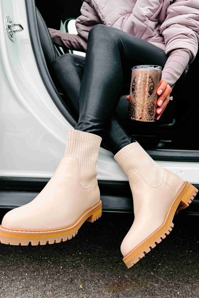 Ready For Whatever Ankle Knit Booties (Beige) · NanaMacs - Image 4